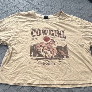 Cowgirl Graphic Tee in Tan
